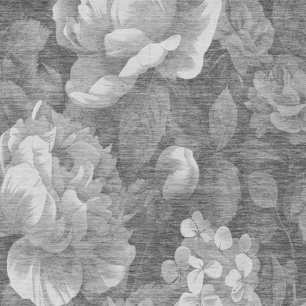 HomeRoots 5' Indoor Outdoor Floral Area Rug - Stylish, Washable, Stain-Resistant Design for Any Space Gray 9' x 12' 611565