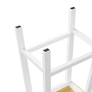English Elm 48inch Kitchen Island Set with Bar Stools Drop Leaf Built in Power Station Mdf Storage White N707S003015W