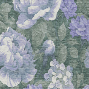HomeRoots 5' Indoor Outdoor Floral Area Rug - Stylish, Washable, Stain-Resistant Design for Any Space Lavender 5' x 7'6" 611568
