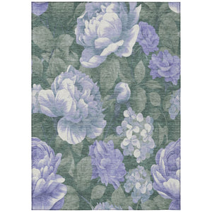 HomeRoots 5' Indoor Outdoor Floral Area Rug - Stylish, Washable, Stain-Resistant Design for Any Space Lavender 8' x 10' 611570