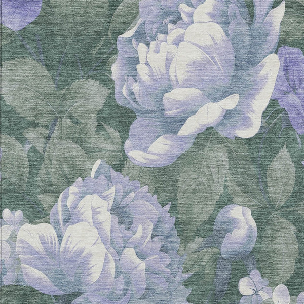 HomeRoots 5' Indoor Outdoor Floral Area Rug - Stylish, Washable, Stain-Resistant Design for Any Space Lavender 8' x 10' 611570