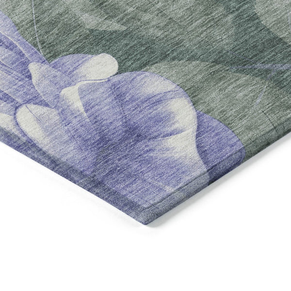 HomeRoots 5' Indoor Outdoor Floral Area Rug - Stylish, Washable, Stain-Resistant Design for Any Space Lavender 9' x 12' 611571