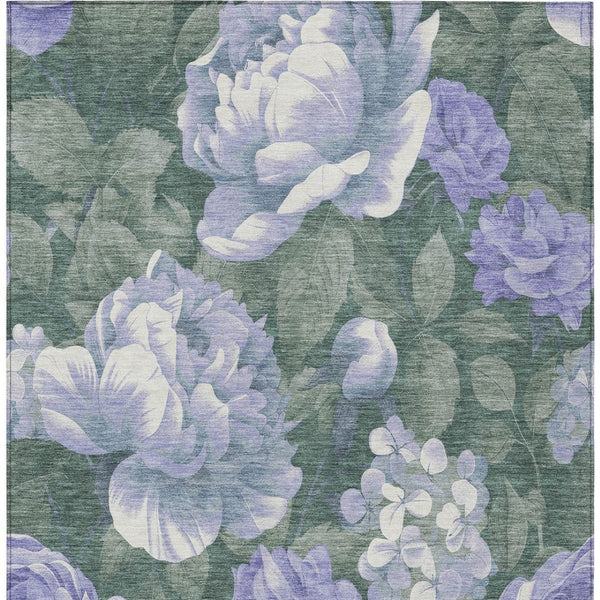 HomeRoots 5' Indoor Outdoor Floral Area Rug - Stylish, Washable, Stain-Resistant Design for Any Space Lavender 10' x 14' 611572