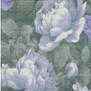 HomeRoots 5' Indoor Outdoor Floral Area Rug - Stylish, Washable, Stain-Resistant Design for Any Space Lavender 10' x 14' 611572