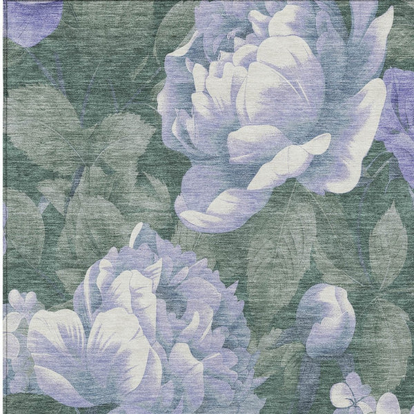HomeRoots 5' Indoor Outdoor Floral Area Rug - Stylish, Washable, Stain-Resistant Design for Any Space Lavender 10' x 14' 611572