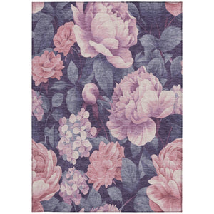 HomeRoots 5' Indoor Outdoor Floral Area Rug - Stylish, Washable, Stain-Resistant Design for Any Space Pink 5' x 7'6" 611574