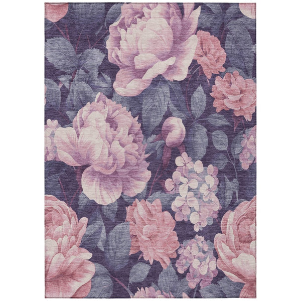HomeRoots 5' Indoor Outdoor Floral Area Rug - Stylish, Washable, Stain-Resistant Design for Any Space Pink 8' x 10' 611576