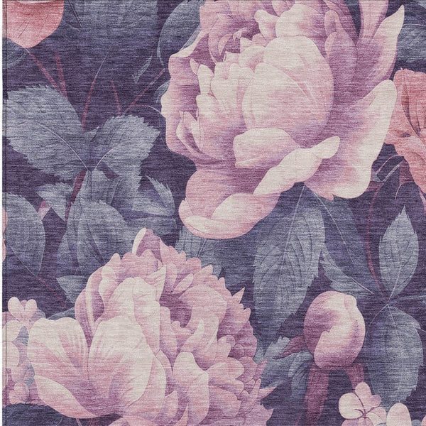 HomeRoots 5' Indoor Outdoor Floral Area Rug - Stylish, Washable, Stain-Resistant Design for Any Space Pink 8' x 10' 611576