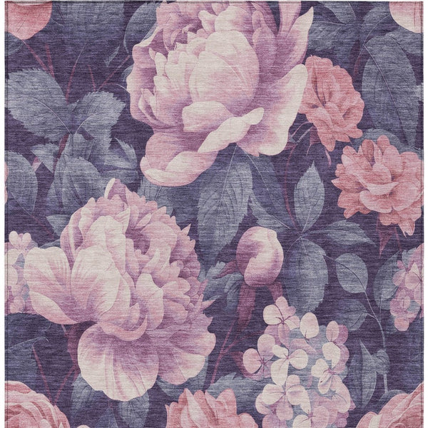 HomeRoots 5' Indoor Outdoor Floral Area Rug - Stylish, Washable, Stain-Resistant Design for Any Space Pink 9' x 12' 611577