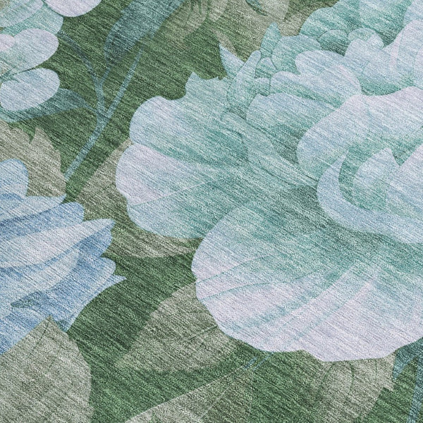 HomeRoots 5' Indoor Outdoor Floral Area Rug - Stylish, Washable, Stain-Resistant Design for Any Space Sky 8' x 10' 611588