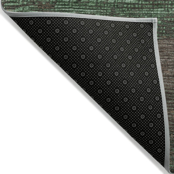 HomeRoots 5' Stylish Striped Washable Area Rug for Indoor and Outdoor Spaces - Durable, Easy Care, Versatile Design Green 5' x 7'6" 611604