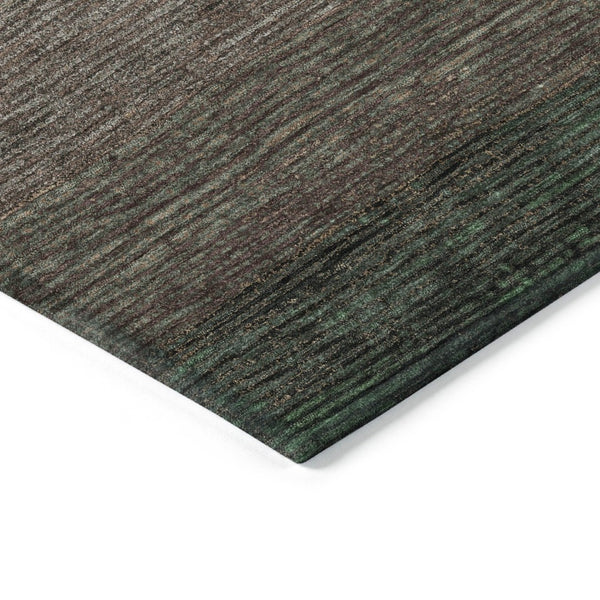 HomeRoots 5' Stylish Striped Washable Area Rug for Indoor and Outdoor Spaces - Durable, Easy Care, Versatile Design Green 8' x 10' 611606