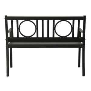 Homeroots 45" Black Metal Geometric Patio Bench - Stylish Outdoor Seating For Garden, Deck, And Porch Comfort  Steel 611609