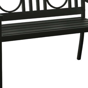 Homeroots 45" Black Metal Geometric Patio Bench - Stylish Outdoor Seating For Garden, Deck, And Porch Comfort  Steel 611609