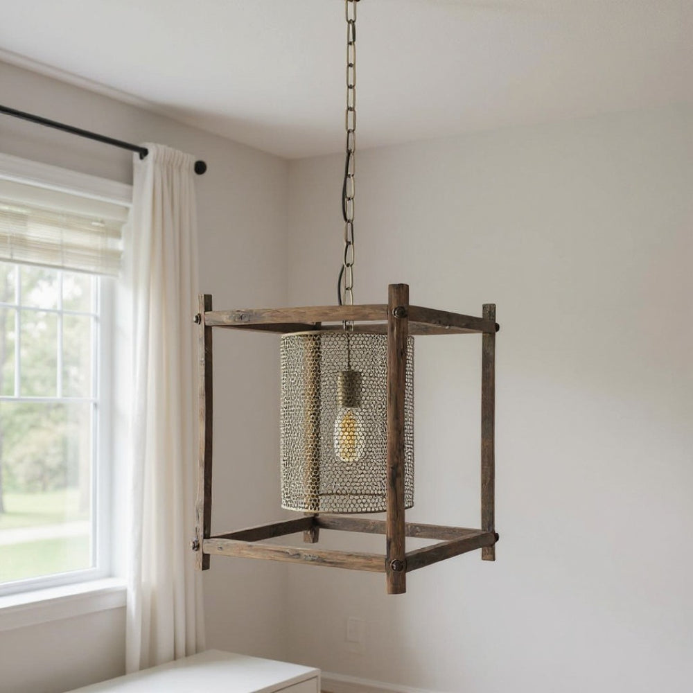 HomeRoots Gold Dimmable Ceiling Light Fixture - Elegant Single Metal Design with Cylinder Shades for Versatile Style 611611