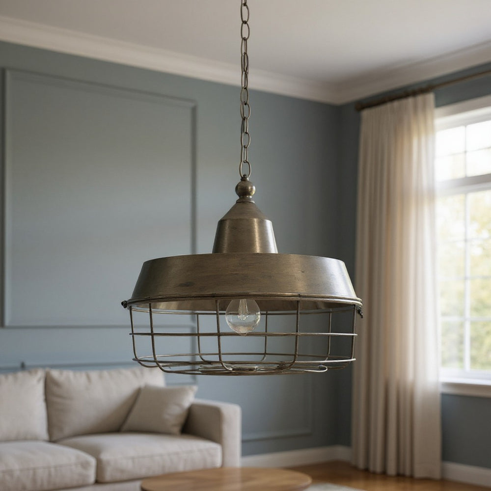 HomeRoots Gold Dimmable Ceiling Pendant Light with Elegant Dome Shade - Perfect for Stylish Spaces! 611614