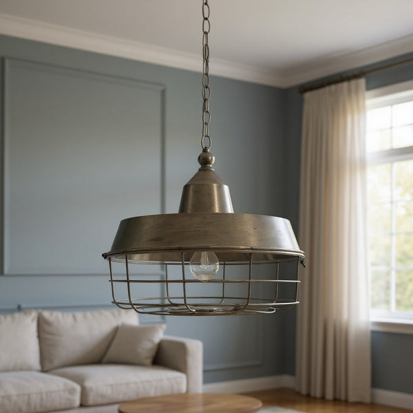 HomeRoots Gold Dimmable Ceiling Pendant Light with Elegant Dome Shade - Perfect for Stylish Spaces! 611614