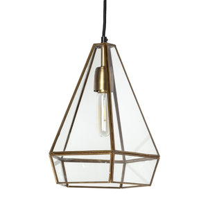 HomeRoots Clear Metal Dimmable Ceiling Light Fixture with Adjustable Height & Sleek Glass Shade for Modern Spaces 611616