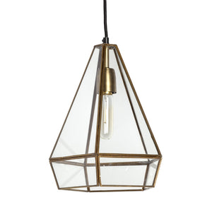 HomeRoots Clear Metal Dimmable Ceiling Light Fixture with Adjustable Height & Sleek Glass Shade for Modern Spaces 611616