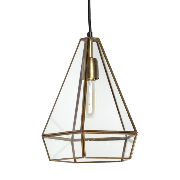 HomeRoots Clear Metal Dimmable Ceiling Light Fixture with Adjustable Height & Sleek Glass Shade for Modern Spaces 611616