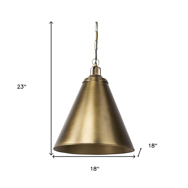 HomeRoots Gold Dimmable Ceiling Light Fixture - Modern Metal Pendant with Adjustable Design for Any Room 611618