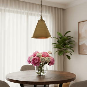 HomeRoots Gold Dimmable Ceiling Light Fixture - Modern Metal Pendant with Adjustable Design for Any Room 611618