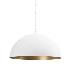 HomeRoots White Dimmable Metal Ceiling Light Fixture – Modern Dome Shade for Stylish Ambient Illumination 611619