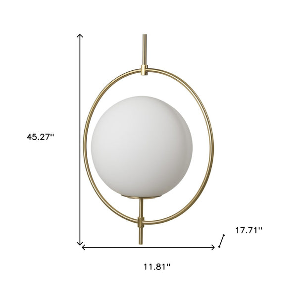 HomeRoots White Dimmable Metal Ceiling Light with Elegant Globe Shade for Modern Home Décor and Illumination 611620