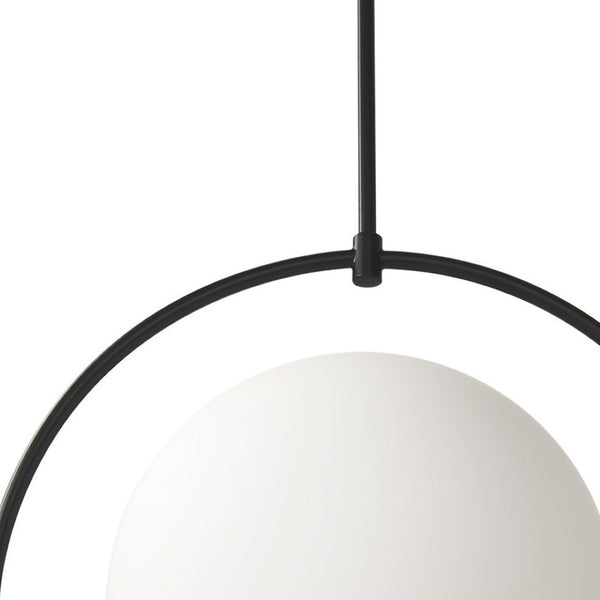 HomeRoots White Single Metal Dimmable Ceiling Light – Modern Globe Design for Stylish Entryways & Dining Areas 611621