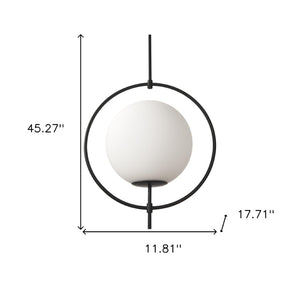 HomeRoots White Single Metal Dimmable Ceiling Light – Modern Globe Design for Stylish Entryways & Dining Areas 611621