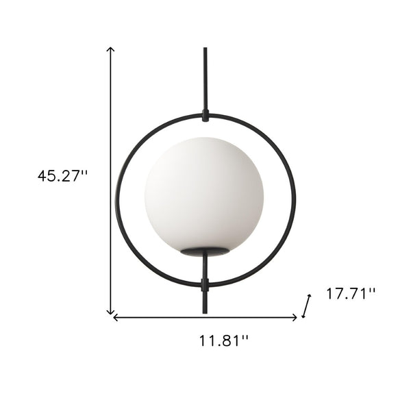 HomeRoots White Single Metal Dimmable Ceiling Light – Modern Globe Design for Stylish Entryways & Dining Areas 611621