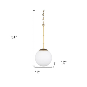 HomeRoots White Modern Dimmable Ceiling Light with Adjustable Height & White Glass Shades for Versatile Style 611622