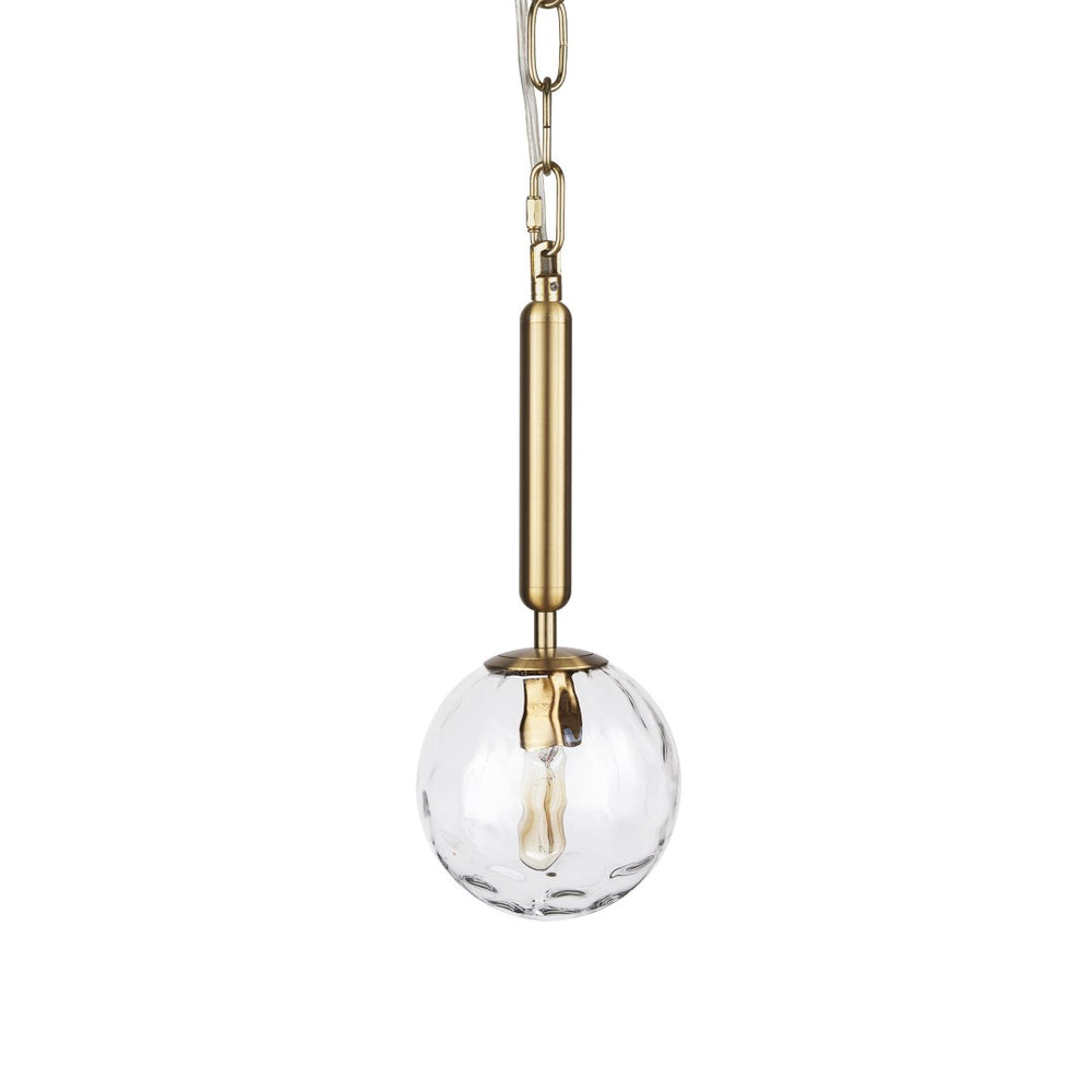 HomeRoots Clear Dimmable Metal Ceiling Light with Elegant Glass Shades for Modern Spaces - 60W Max Bulb Compatible 611623