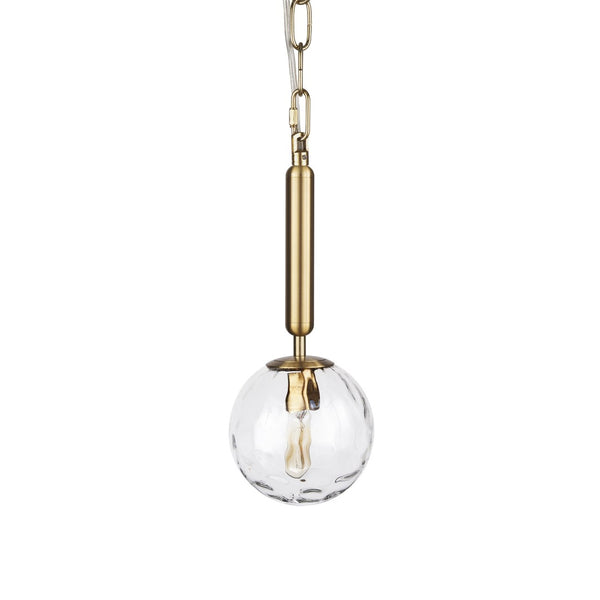 HomeRoots Clear Dimmable Metal Ceiling Light with Elegant Glass Shades for Modern Spaces - 60W Max Bulb Compatible 611623
