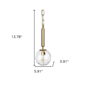 HomeRoots Clear Dimmable Metal Ceiling Light with Elegant Glass Shades for Modern Spaces - 60W Max Bulb Compatible 611623
