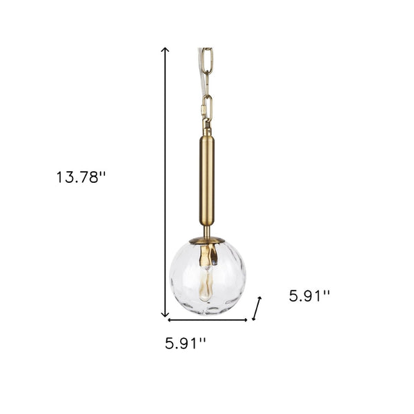 HomeRoots Clear Dimmable Metal Ceiling Light with Elegant Glass Shades for Modern Spaces - 60W Max Bulb Compatible 611623