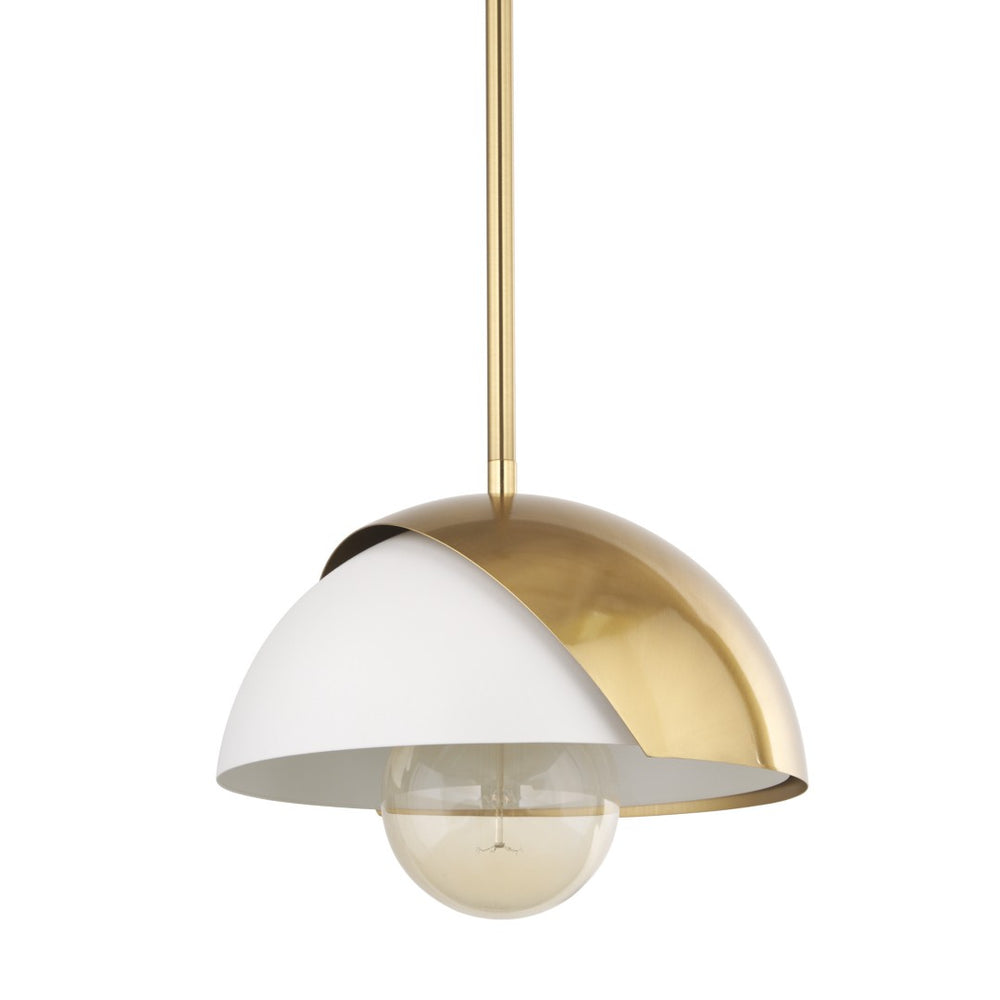 HomeRoots White Modern Dimmable Ceiling Light with Elegant Dome Shade for Contemporary Home Interiors 611624