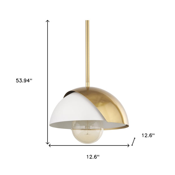 HomeRoots White Modern Dimmable Ceiling Light with Elegant Dome Shade for Contemporary Home Interiors 611624