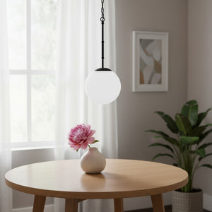 HomeRoots White Modern Dimmable Ceiling Light Fixture with Adjustable Height and Elegant White Shades for Any Room 611625