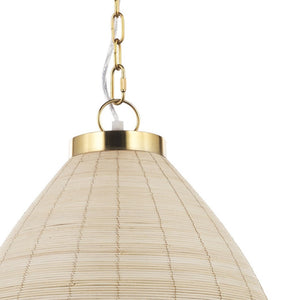 HomeRoots Brown Single Pendant Ceiling Light - Dimmable Rattan Shade for Modern Home Décor & Versatile Illumination 611626