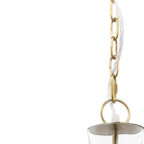HomeRoots Clear Dimmable Ceiling Light Fixture with Elegant Glass Shades for Modern Home Décor and Ambiance 611627