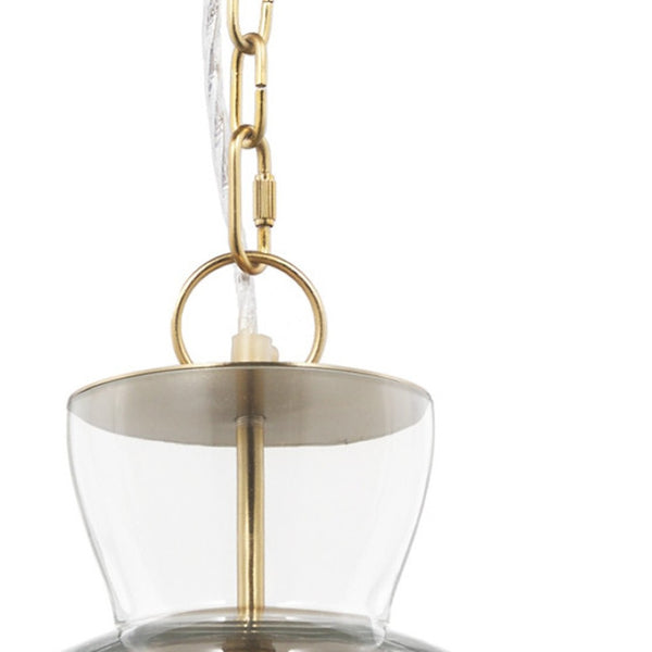 HomeRoots Clear Single Glass Dimmable Ceiling Light Fixture - Modern Elegance for Any Room, Adjustable Height 611628