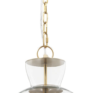 HomeRoots Clear Single Glass Dimmable Ceiling Light Fixture - Modern Elegance for Any Room, Adjustable Height 611628