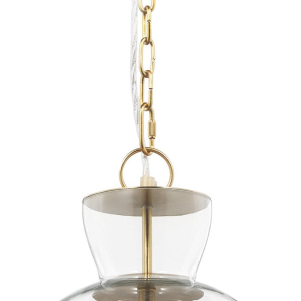 HomeRoots Clear Single Glass Dimmable Ceiling Light Fixture - Modern Elegance for Any Room, Adjustable Height 611628