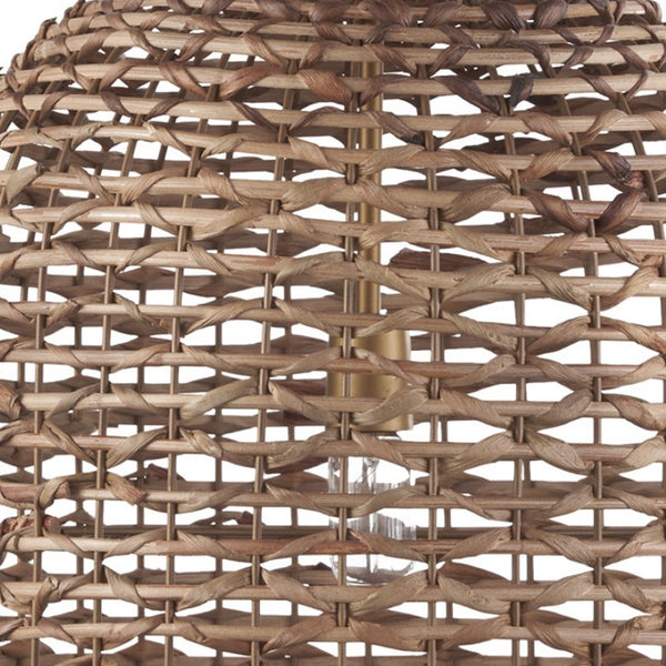 HomeRoots Brown Handcrafted Rattan Dimmable Pendant Light - Stylish Ceiling Fixture for Modern & Rustic Homes 611630