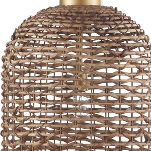 HomeRoots Brown Handcrafted Rattan Dimmable Pendant Light - Stylish Ceiling Fixture for Modern & Rustic Homes 611630