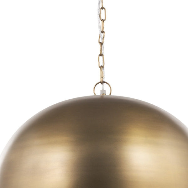 HomeRoots Gold Dimmable Ceiling Light Pendant - Modern Elegance with Sculpted Dome Shade for Any Space 611631