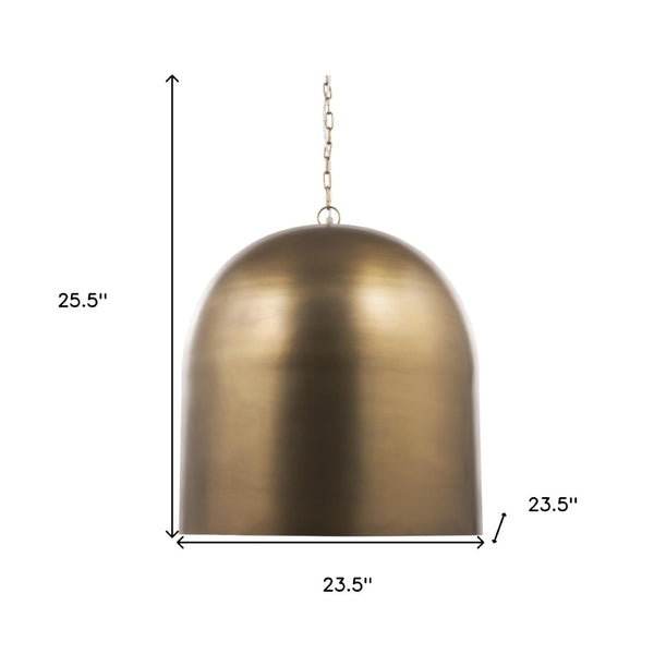 HomeRoots Gold Dimmable Ceiling Light Pendant - Modern Elegance with Sculpted Dome Shade for Any Space 611631