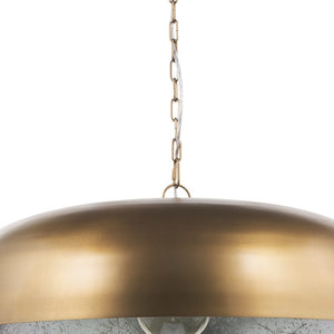 HomeRoots Gold Dimmable Ceiling Light - Elegant Dome Shade, Adjustable Height, Perfect for Modern Spaces 611632