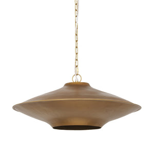 HomeRoots Gold Elegant Dimmable Ceiling Light Fixture with Dome Shade for Modern & Classic Interiors 611633